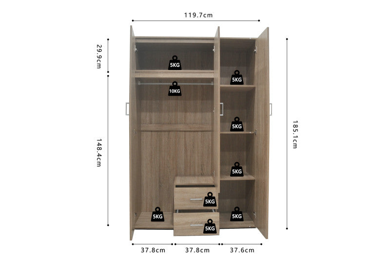 ARMOIRE 'MARC' 3 portes avec miroir