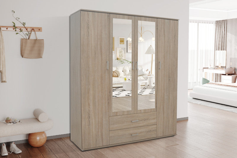 ARMOIRE 'MARC' 4 portes avec 2 miroirs