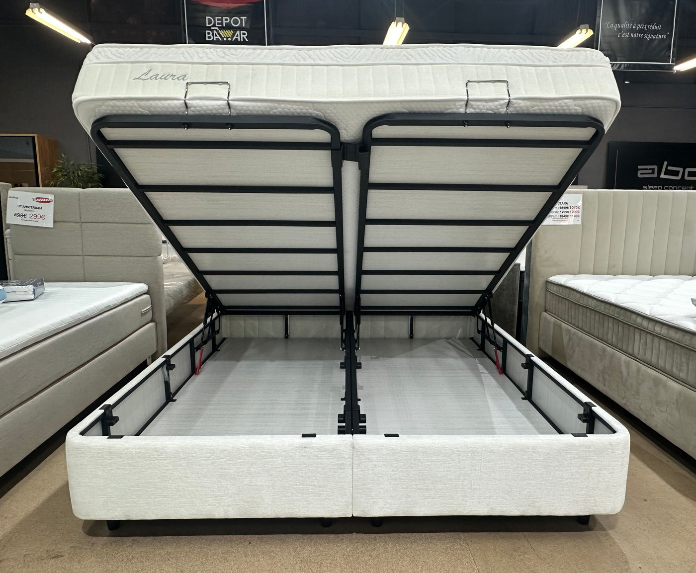 Lit boxspring 'MORINO' + matelas