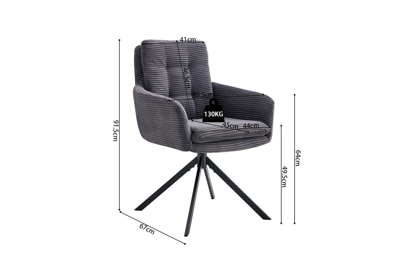 Chaise 'LUNA' PIVOTANT