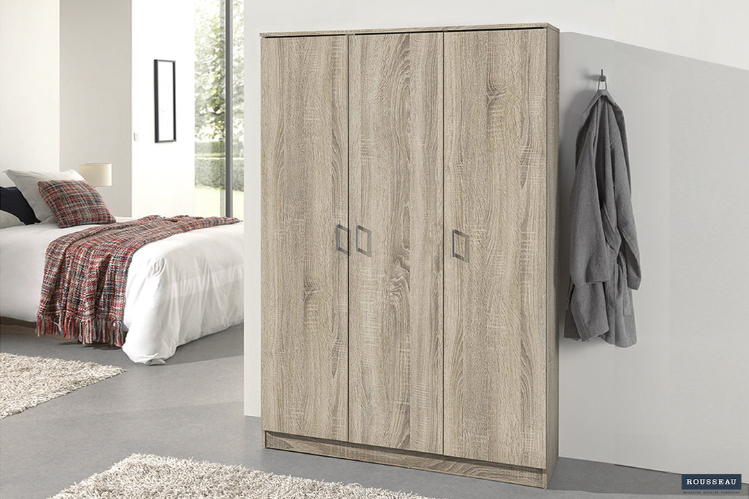 Armoire de Rangement 'Ray' 3 portes + 4 étagères