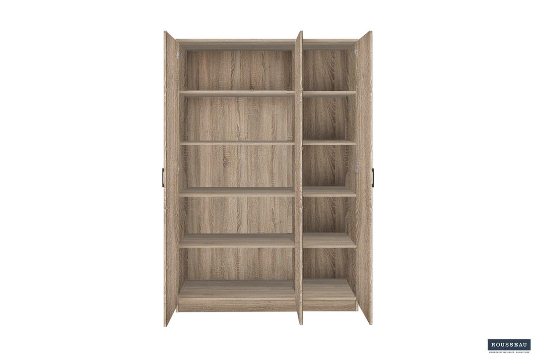 Armoire de Rangement 'Ray' 3 portes + 4 étagères