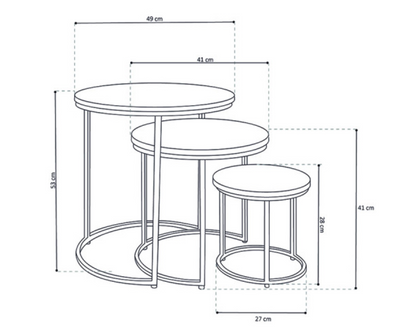 Table Gigogne 'Leo' 3 pièces