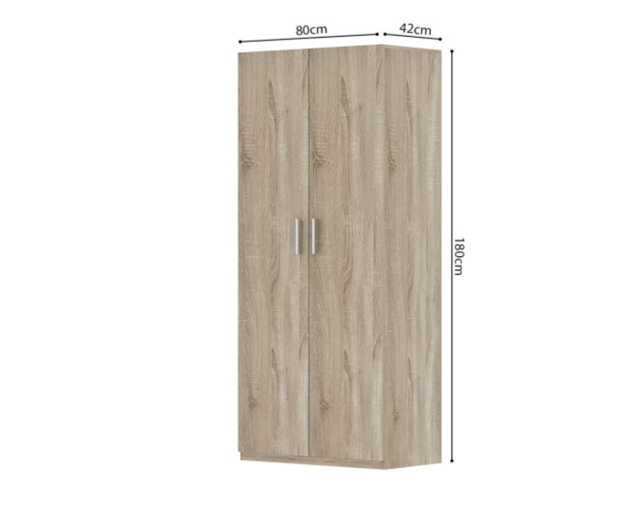 Armoire de Rangement 'Mike' 2 portes 80cm