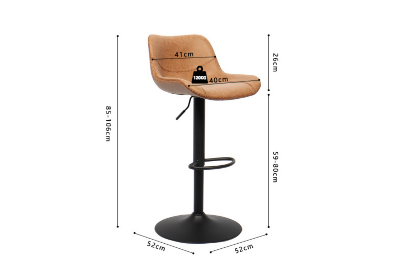 Tabouret de bar 'TILDA' PU