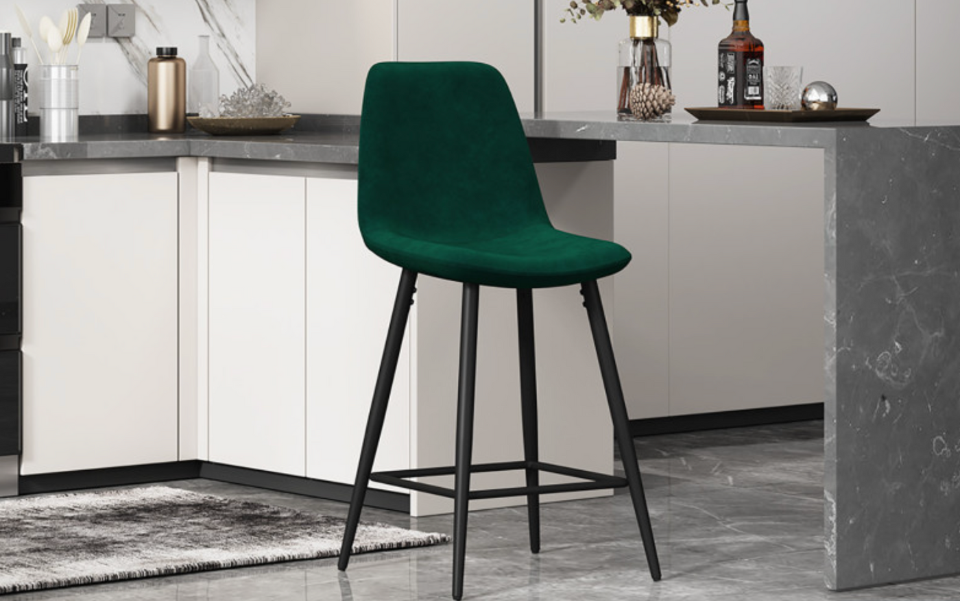 Tabouret de bar 'BOY' Velours