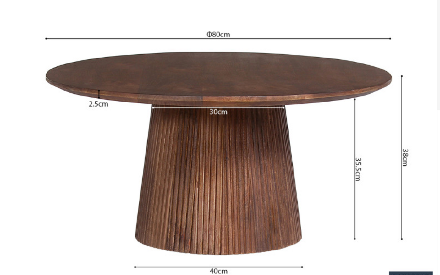 TABLE BASSE 'MIGUEL' 80 CM RONDE