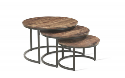 Table basse 'Arnod' set de 3 Bois de Manguier