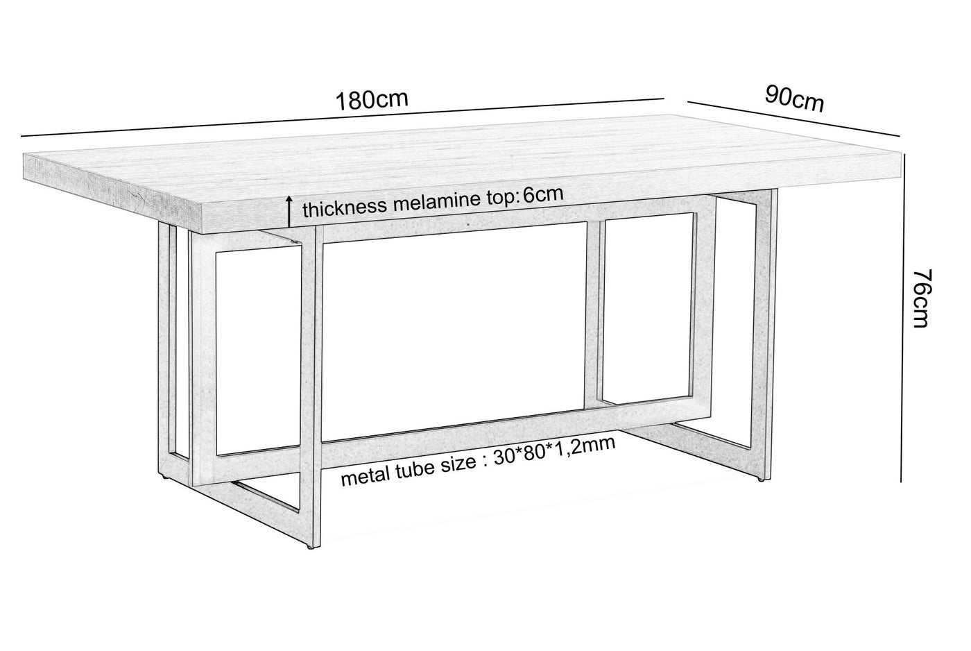 TABLE RECTANGULAIRE  'NICE'