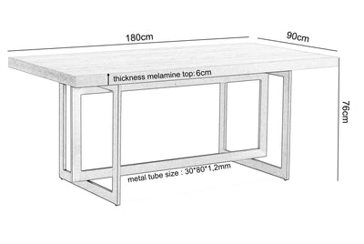 TABLE RECTANGULAIRE  'NICE'