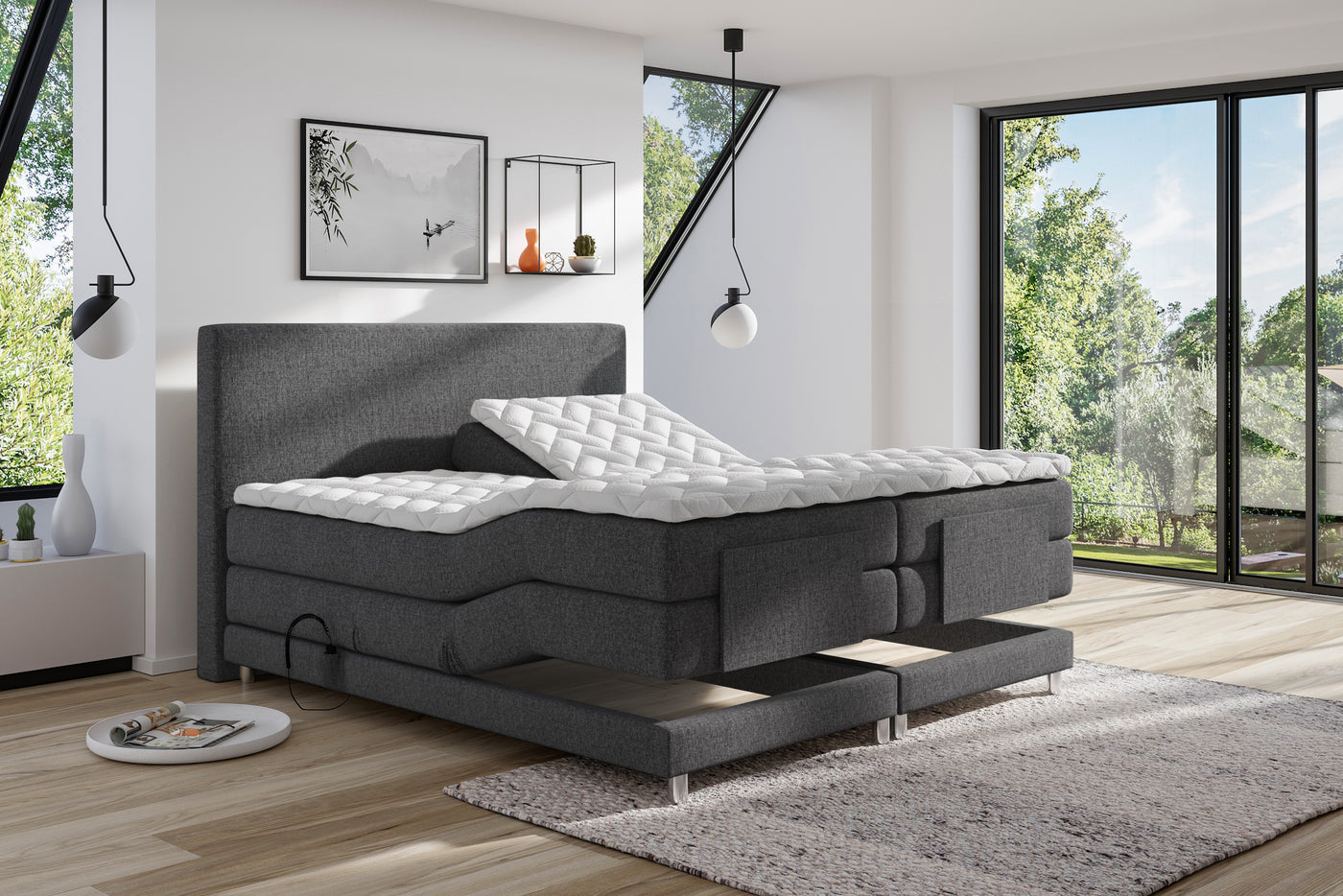 Lit Boxspring éléctrique 'Ampera' + Matelas